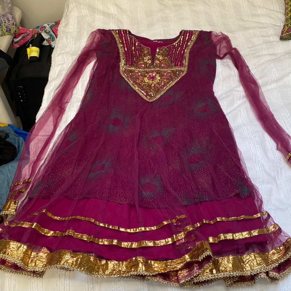 Gorgeous Indian dress with gold embroidery